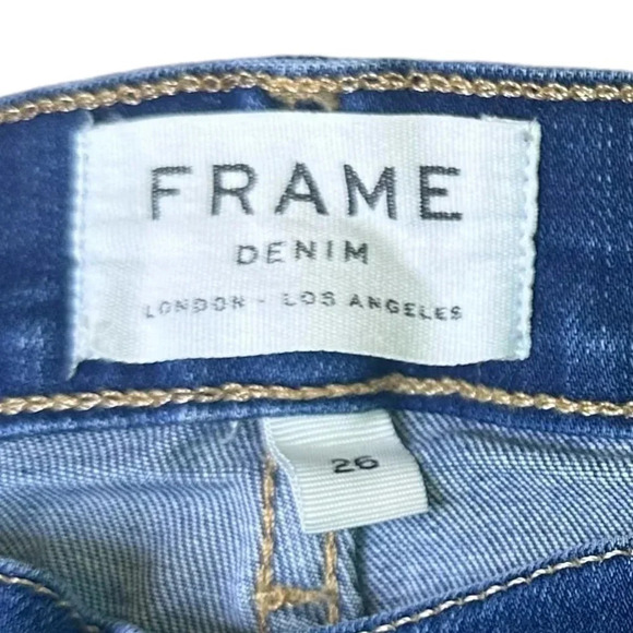 Frame Denim Le Skinny De Jeanne Cropped Jeans Murrayfield Raw Hem Size 26 Women - Picture 7 of 9